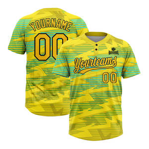 Jersey de Softbol Personalizado de Alta Calidad con Dos Botones, Transpirable, para Deportes al Aire Libre, Talla Grande para Adultos, 100% Poliéster - Product Image 4