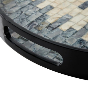 Elegante bandeja de servicio de MDF y nácar hecha a mano, decoración del hogar de alta tendencia para hoteles y restaurantes - Product Image 5