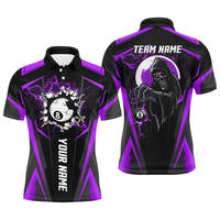 Maillots de billard professionnels pour hommes, en coton et polyester tricoté, à séchage rapide, avec impression personnalisée de haute qualité, design sportif pour équipes de piscine.