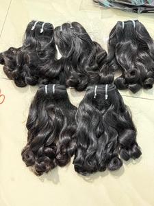 Extensiones de cabello humano rizado de bebé indio crudo paquetes 100 por ciento cutícula virgen alineada textura Natural cabello Remy para la venta - Product Image 3