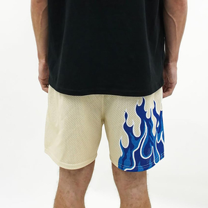 Shorts en coton à maille pour homme avec logo personnalisé sur le devant, pour la course à pied, la remise en forme, respirants, taille élastique, vêtements décontractés avec poches, en solde - Product Image 6