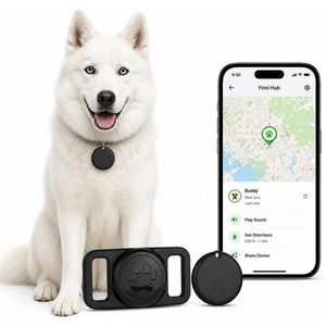 Collier GPS avancé pour chiens, étanche, avec balise intelligente, traceur d'animaux (compatible Android uniquement), magnétique, compatible Google Find My, sans frais mensuels - Product Image 1