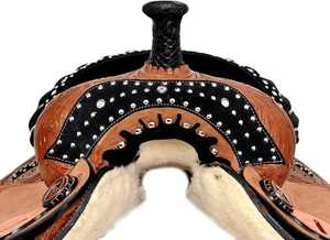 Selle Western en cuir DD entièrement usinée à la main pour les courses de chevaux fabriquée en Inde Produit anglais - Product Image 2