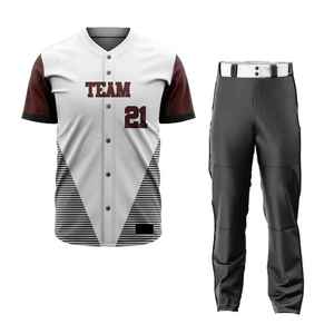 Vente en gros d'usine d'uniformes de baseball personnalisés OEM maillots d'équipe et pantalons vêtements de sport respirants en polyester - Product Image 4