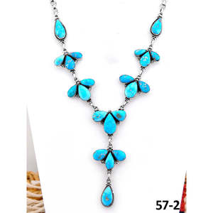 Pendentif artisanal en argent sterling avec turquoise blanche, motif goutte d'eau, ancre et chiffres, style religieux classique, idéal comme cadeau - Product Image 2