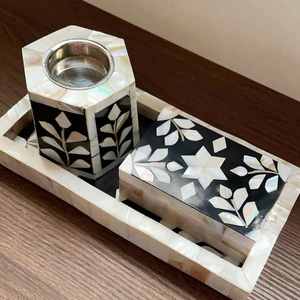 Brûleur d'encens Bakhoor avec incrustation d'os, fait main, Offre Spéciale parfum, plateau décoratif Madkhan - Product Image 6