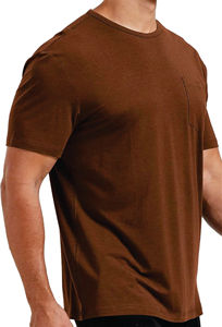 Camisetas de algodón suave Ringer para hombre, camiseta informal transpirable y cómoda con bolsillo práctico para mujer - Product Image 4