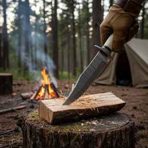 Cuchillo de Caza de Acero de Damasco al por Mayor, Mango de Madera para Supervivencia al Aire Libre, Camping, Pesca, Cuchillos de Caza, Hoja de Acero de Damasco - Product Image 5