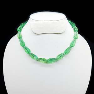 Collier bohème en quartz naturel, grenat et perles avec chaîne perlée, design goutte d'eau facettée en fluorite, idéal pour mariage ou cadeau de fête - Product Image 1