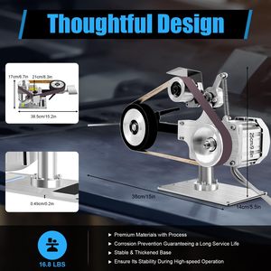 Lijadora de Banda Multifunción de 550W para Escritorio, Pulidora, Afiladora, Máquina Abrasiva para Uso Doméstico, Mini Amoladora de Banda - Product Image 6