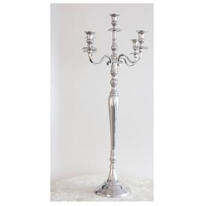 Candelabre en métal argenté en aluminium pour grossistes, 5 bras, écologique, fait à la main, pour mariage et Noël, centre de table décoratif - Product Image 3