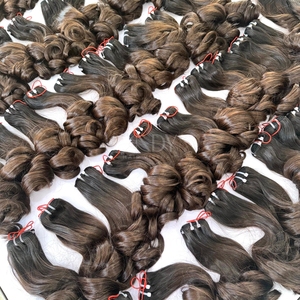 Mechones de colores personalizados ondulados superdoblemente dibujados de la mejor calidad de 100% cabello humano vietnamita con precio al por mayor - Product Image 5