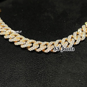 สร้อยคอโซ่แบบฮิปฮอปเคลือบทองสีโรสโกลด์925พรีเมี่ยมสำหรับผู้ชายและผู้หญิง - Product Image 3