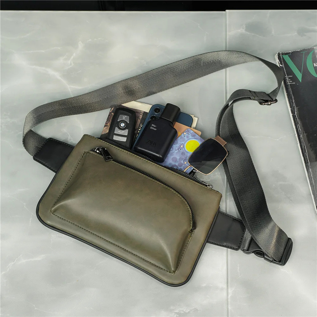 Customizable OEM Genuine Leather Zipper Fashion Waist Bag Multi-Purpose Use Durable Water Resistant Custom Color Logo Options