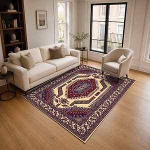 Tapis de salon en chenille antidérapant, imprimé numériquement, motif design rouge bordeaux, lavable en machine, vente en gros RUGS DEPOT LXDP-0300 - Product Image 2