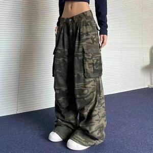 Pantalons Printemps Eté Streetwear Camouflage Poches Taille Naturelle Pantalons Décontractés Pleine Longueur Pour Femmes - Product Image 4