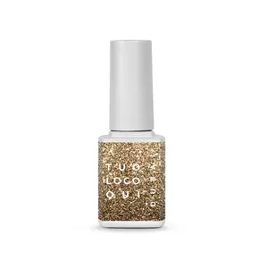 Professional Salon-Grade 10ml UV Gel Nail Polish Glitter Gold Color with Private Label for Nail Care Made in Italy for Dubai