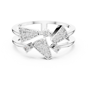 Vente en gros de bagues pour femmes personnalisées avec diamants, design géométrique croisé, bande ouverte, argent, or, fabrication directe, OEM, ODM - Product Image 2