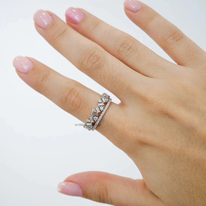 Baguette TC 1.60วินเทจและเพชรโมอิสที่ตัดกลมเป็นเพชรแบบครึ่งนิรันดร์มีการจับคู่ของขวัญแหวนที่สวยงามสำหรับผู้หญิง - Product Image 4