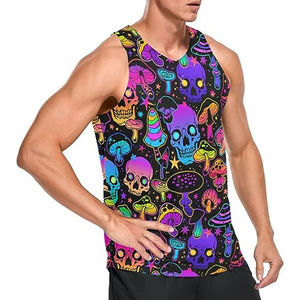 Débardeur de sport pour hommes en polyester/coton, personnalisable par sublimation, anti-boulochage, haute qualité, idéal pour l'été – Vente en gros, OEM - Product Image 2