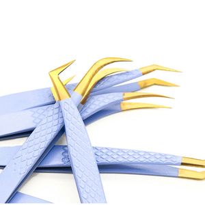 Vente flash - Pinces à cils professionnelles Kaamir Instruments en acier inoxydable, haute précision, anti-magnétiques, poignée confortable, 10 mm - Product Image 1