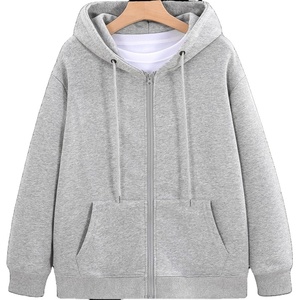 Sweat à capuche zippé en molleton 100% coton solide pour homme, streetwear écologique d'hiver, logo brodé, sweat à capuche zippé - Product Image 2