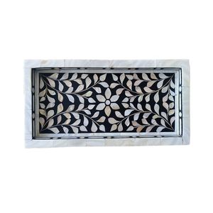 Plateau de service moderne personnalisable avec incrustations de os, motifs scéniques et à carreaux, occasion du Nouvel An - Product Image 3