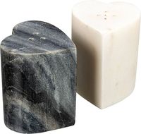 Elegante Juego de Saleros y Pimenteros de Mármol Beige con Bandeja de Madera para Decoración de Mesa de Comedor y Cocina, Precio de Mayoreo en Oferta