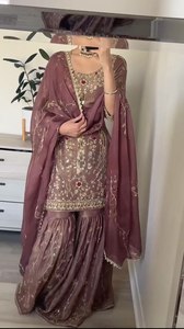 Adulte spécial pur mijoter soie tissu broderie séquence travail couleur vive mariage et fête porter Sharara robe & Dupatta ensemble - Product Image 2