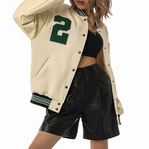 Personnalisable Satin Recadrée Varsity Vestes Haute Qualité Sublimé Satin Letterman Veste pour Dames Femmes Baseball Crop Vestes - Product Image 2