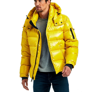 Veste matelassée en polyester/coton avec logo personnalisé, arrivée 2022, pour homme, mode d'hiver, capuche, col montant, rembourrage en coton - Product Image 5
