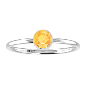 925 plata esterlina Natural citrino piedra preciosa bisel ajuste hecho a mano diseñador minimalista anillo regalo para ella anillo apilable joyería - Product Image 4