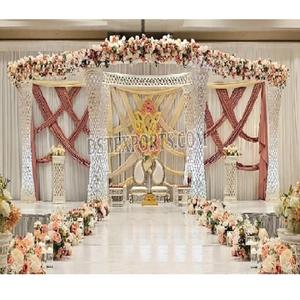 ชุดรูปแบบสีขาวแบบชาวยุโรปการตกแต่งงานแต่งงานแบบแมนเด็บตัดด้วยเพชรคริสตัลรูปทรงคริสตัลสำหรับงานแต่งงานสไตล์เปิด - Product Image 1