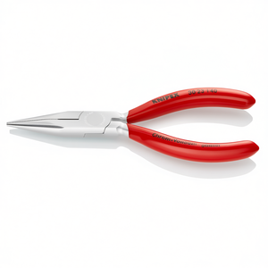 Pince à bec long Knipex chromée avec poignées gainées de plastique, mâchoires demi-rondes et surfaces de préhension moletées - Product Image 2