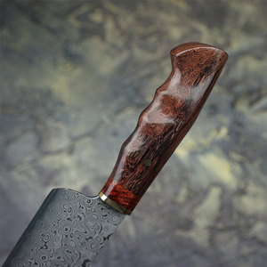Cuchillo de chef de acero de Damasco forjado personalizado, herramienta de cocina Premium, mango de madera de borde afilado hecho a mano duradero de Pakistán - Product Image 6