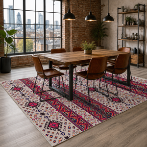Tapis lavable en chenille Yomut Coral Tribal RW7060 de Rug Weavers, disponible en 10 tailles, pour dropshipping et vente en gros - Product Image 4