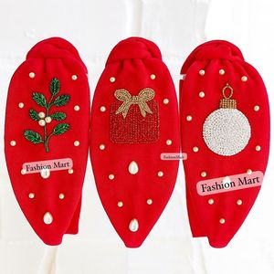 Handmade Embellished Christmas Hairbands- Pearl <b>Beaded</b> Snowman, Angel, Gift Present, Holly Leaves, And Christmas Candles - Product Image 2