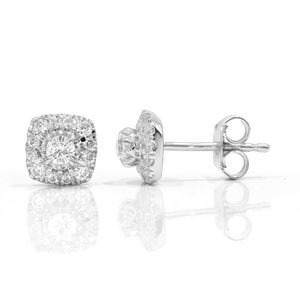 Round Diamond Prong <b>Set</b> <b>Stud</b> <b>Earrings</b> - Product Image 2