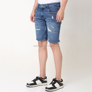 Nardon Apparel Eco-Friendly Sporty Custom <b>Men's</b> Summer <b>Jeans</b> Shorts Breathable Loose <b>Wide</b> <b>Leg</b> Mid Waist Solid Pattern Woven - Product Image 4
