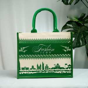 Wholesale TUYET DUNG Logo Printed <b>Jute</b> Reusable Custom Personalized <b>Shopping</b> <b>Bags</b> with Zipper Closure Made in Vietnam - Product Image 3