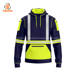 Venta al por mayor de los hombres de bajo precio de trabajo de seguridad desgaste de los hombres reflectante Sudadera con capucha para la venta de alta visibilidad chaquetas de seguridad servicio OEM - Product Image 3
