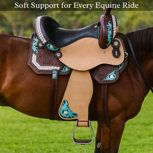 Selle de cheval Western Pleasure Trail Selle de cow-boy en cuir avec arbre en bois pour l'équitation selle de cheval - Product Image 2