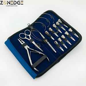 Pince d'extension de cheveux de produits de qualité supérieure avec pinces de sectionnement de cheveux et ciseaux solides de coupe de cheveux en boucle avec aiguilles de Type C - Product Image 5