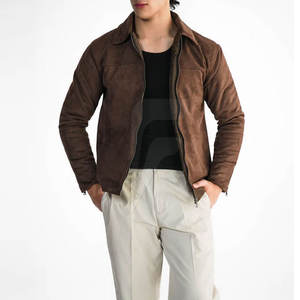 Chaqueta de cuero de moda de invierno de otoño invierno chaqueta de cuero de ante genuino transpirable de la mejor calidad para hombres - Product Image 5