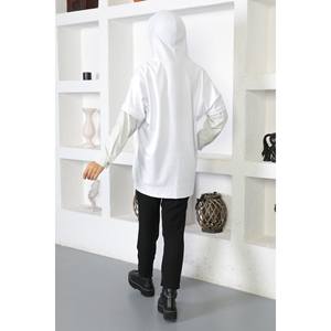 Sudadera de Lujo a Rayas con Detalle Bordado en 3D, Sudadera con Capucha para Invierno y Otoño en Talla XS, Material Estampado - Product Image 5