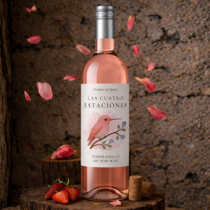 Las Cuatro Estaciones - Vino Rosado Seco 100% Tempranillo 11% ABV Vino Rosado Español 750ml - Product Image 2