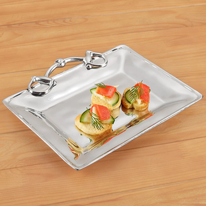 Bandeja de servicio redonda de acero inoxidable al por mayor de fábrica, juego de bandejas chapadas en oro brillante, bandeja de Metal para restaurante, Hotel, fiesta de boda - Product Image 6