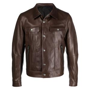 Chaqueta de Cuero Vacuno para Hombre, Estilo Aviador, de Alta Calidad, con Logotipo Personalizado, de Moda, Secado Rápido, Transpirable, Fabricante OEM - Product Image 1