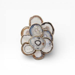 Purple Agate Stone <b>Coasters</b> with Rich Color Bands and <b>Gold</b> Trim for Bold Home Decoration - Product Image 6