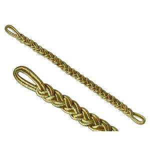 Cordón de Macramé Trenzado Dorado de Seda Ceremonial Nuevo de Color Dorado con Acabado Recubierto para Uso en Prendas, Color Personalizable - Product Image 2